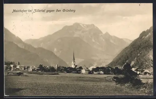AK Mairhofen im Zillertal, Blick gegen den Grünberg