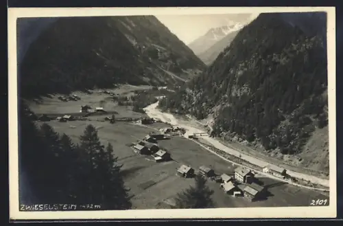 AK Zwieselstein, Ortsansicht aus der Vogelschau