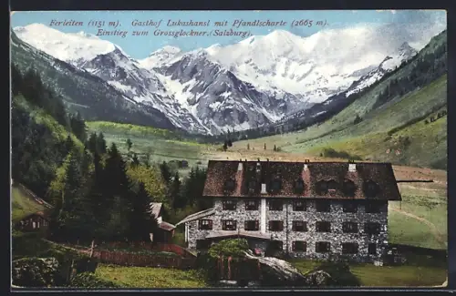 AK Ferleiten /Salzburg, Gasthof Lukashansl mit Pfandlscharte