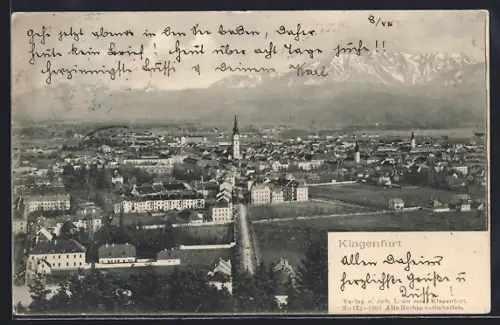 AK Klagenfurt, Gesamtansicht aus der Vogelschau