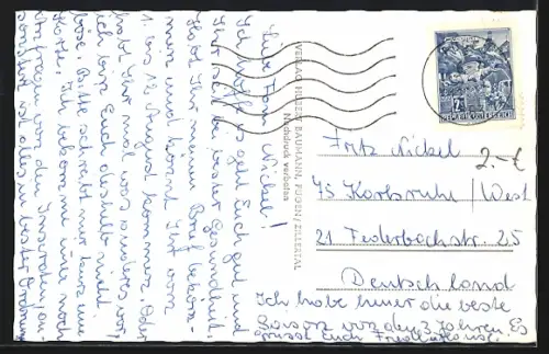 AK Fügenberg im Zillertal, Pension Haus Wiesenblick mit Autos