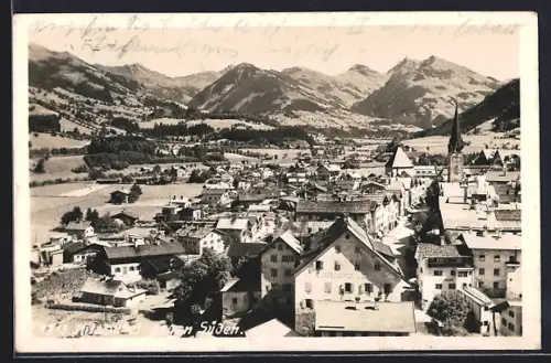 AK Kitzbühel, Blick über die Dächer gegen Süden