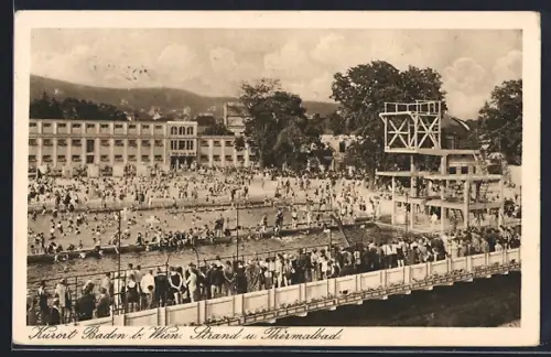 AK Baden b. Wien, Strand und Thermalbad