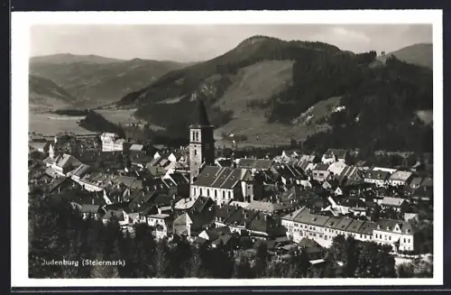 AK Judenburg /Steiermark, Teilansicht mit Kirche