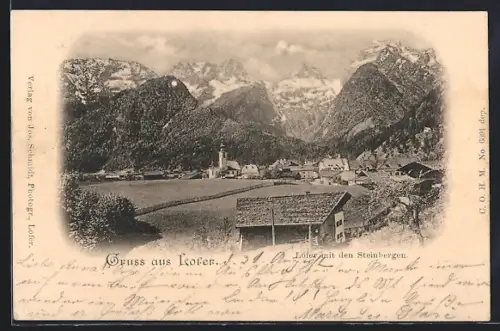 AK Lofer, Ortspartie mit den Steinbergen