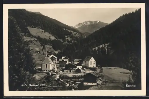 AK Kals, Ansicht des Ortes mit Blick auf die Kirche