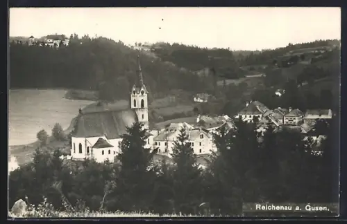 AK Reichenau a. Gusen, Teilansicht mit Kirche