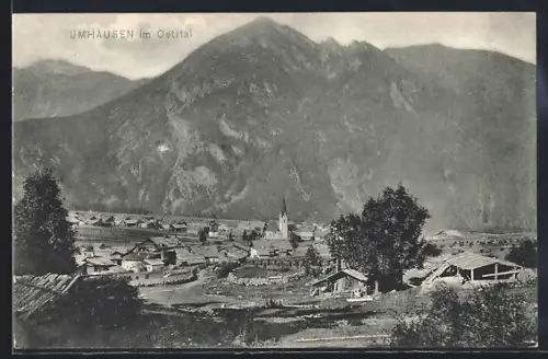 AK Umhausen im Oetztal, Teilansicht mit Kirche