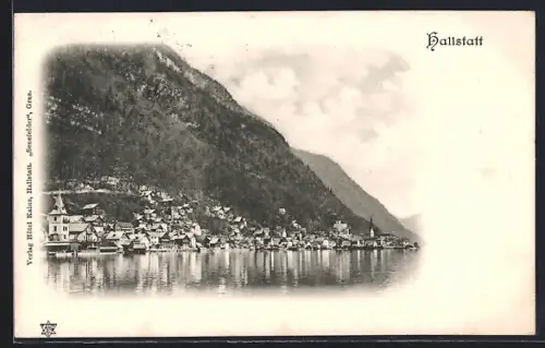 AK Hallstatt, Teilansicht mit Bergen