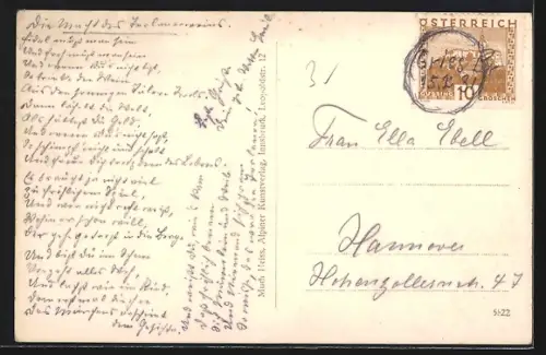 AK Obernberg, Blick auf Ort und Tribulaun
