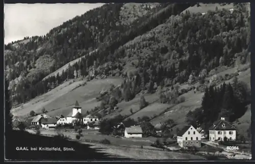 AK Gaal bei Knittelfeld, Ortspartie mit Kirche