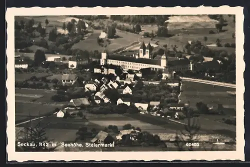 AK Seckau /Steiermark, Teilansicht mit Benediktinerstift