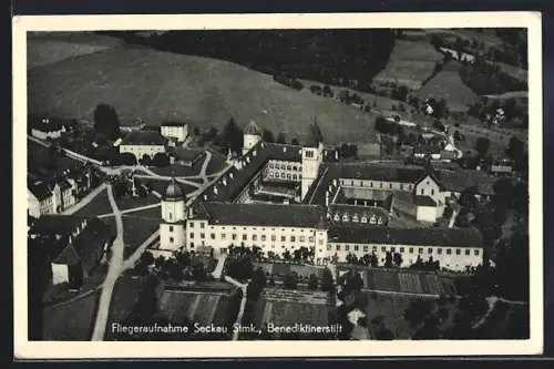 AK Seckau /Stmk., Benediktinerstift, Fliegeraufnahme