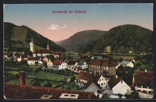 AK Lankowitz bei Köflach, Teilansicht mit Kirche