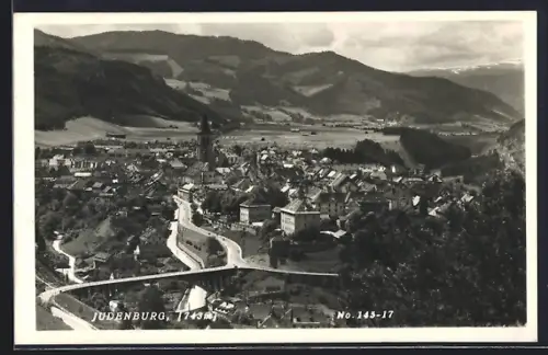 AK Judenburg, Teilansicht mit Kirche