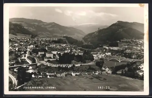AK Judenburg, Teilansicht mit Brücke
