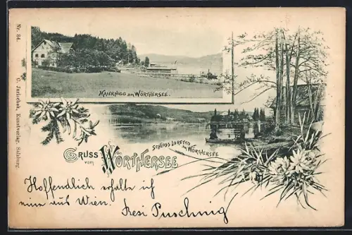 AK Maiernigg am Wörthersee, Schloss Loretto, Ortspartie