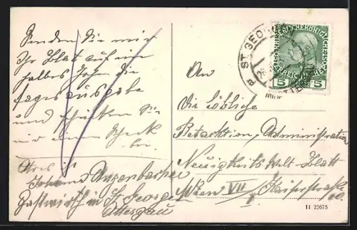 AK St. Georgen, Strassenpartie mit Blick zur Kirche