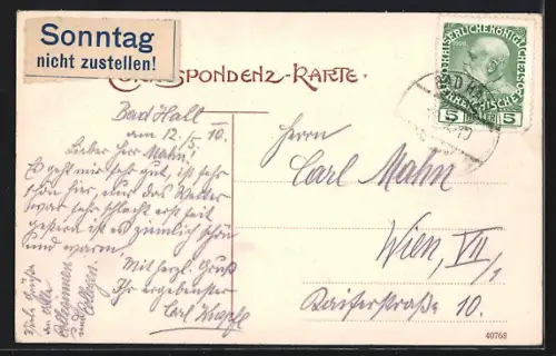 AK Bad Hall /Ob.-Oesterr., Hauptplatz mit Gasthaus Geistberger