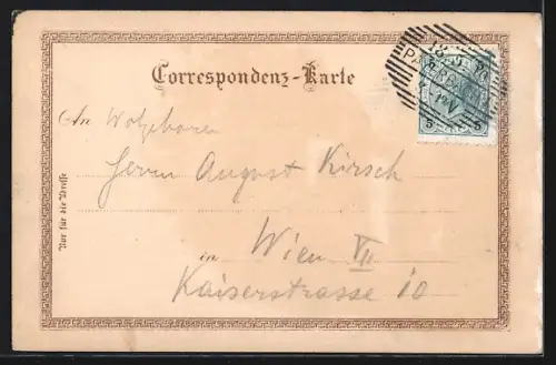 Lithographie Semmering, Kapelle am Semmering mit Spaziergängern