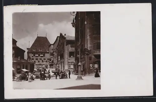 AK Hall, Strassenpartie mit Lebensmittelgeschäft