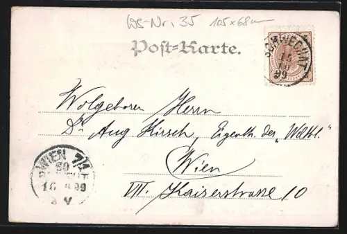 AK Schwechat, Marktplatz mit Kirche