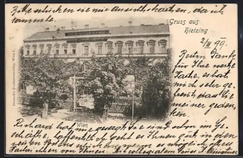 AK Wien, Hietzing, Hotel Hietzinger Hof