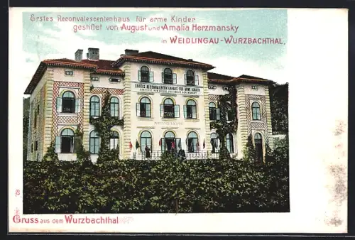 AK Weidlingau-Wurzbachthal, Erstes Reconvalescentenhaus für arme Kinder