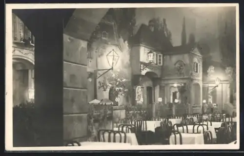 AK Wien, Hotel-Restaurant Münchnerhof, Bes. F. Kutscher, Mariahilferstrasse 81, Innenansicht