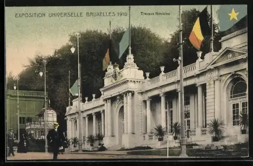 AK Bruxelles, Exposition Universelle 1910, Travaux feminins