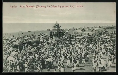 AK Sri-Lanka-Ceylon, Hindoo Vale Festival showing the Silver Juggernaut Car