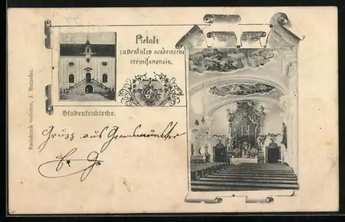 AK Kremsmünster, Studentenkirche, Innenansicht