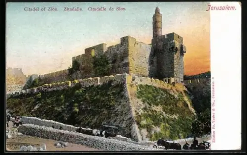 AK Jerusalem, Zitadelle im Abenddämmer