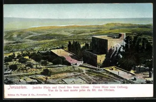 AK Jerusalem, Jericho Plain and Dead Sea fromOlivet