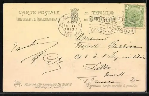 AK Gand, Exposition Universelle et Internationale, 1913, L`Entrée principale, Kutsche