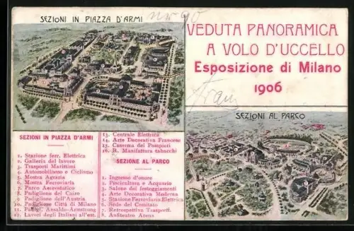 AK Mailand, Esposizione di Milano 1906, Sezioni in Piazza d`Armi, Sezione al Parco, Ausstellung