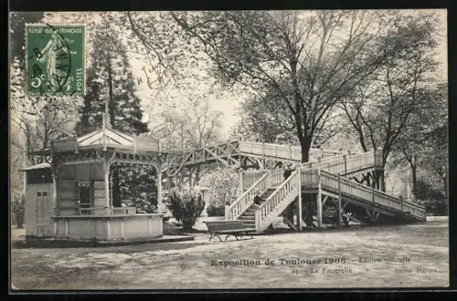 AK Toulouse, Exposition 1908, La Passerelle, Ausstellung
