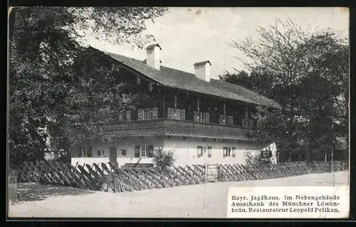 AK Wien, I. Intern. Jagd-Ausstellung 1910, Münchner Löwenbräu-Ausschank