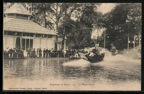 AK Nancy, Exposition, Le water-chute, Boot fährt die Wasserrutsche hinab