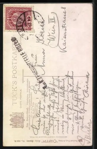 AK Bozen, Abendstimmung am Gasthaus Batzenhäusl