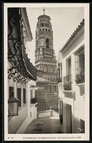 AK Barcelona, Exposicion Internacional 1929, Spanish Town, Street of the Papal Bulls