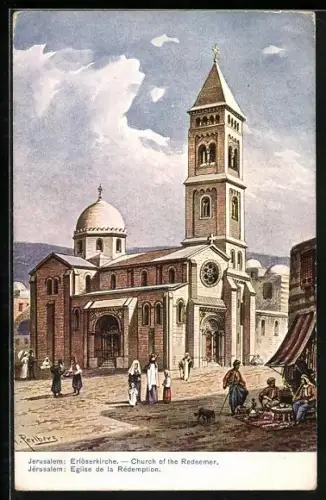 Künstler-AK Friedrich Perlberg: Jerusalem, Erlöserkirche