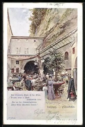 Künstler-AK F. Kulstrunk: Salzburg, Peterskeller