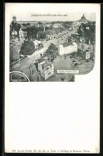 AK Wien, Jubiläums-Ausstellung Wien 1898 aus der Vogelschau