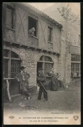 AK Clermont-Ferrand, Exposition 1910, Un coin de la rue d`Auvergne