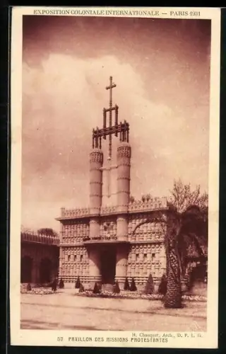AK Paris, Exposition Coloniale Internationale 1931, Pavillon des Missions Protestantes, Ausstellung