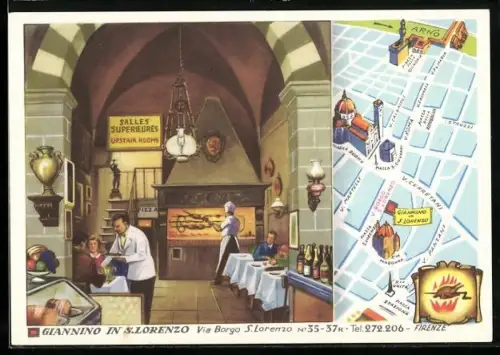 AK Firenze, Restaurant /Ristorante Giannino in S. Lorenzo, Via Borgo S. Lorenzo 35-37
