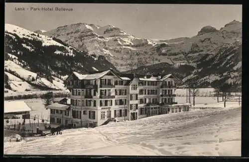 AK Lenk, Park Hotel Bellevue im Schnee
