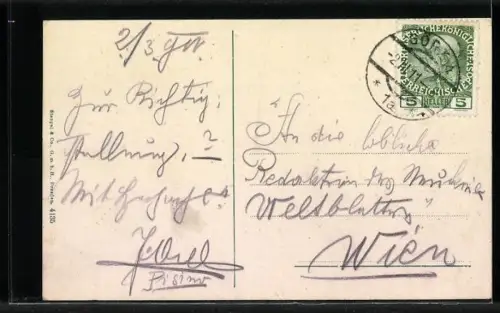 AK Trieste, Palazzo della Posta, K. k. Postamt