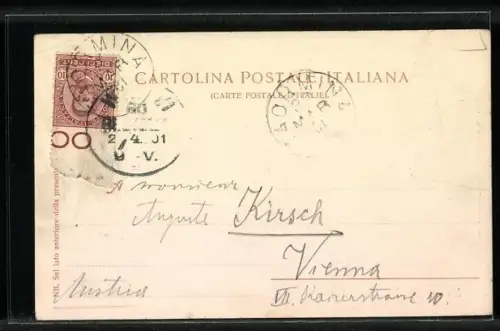 AK Taormina, Gesamtansicht aus der Luft gesehen